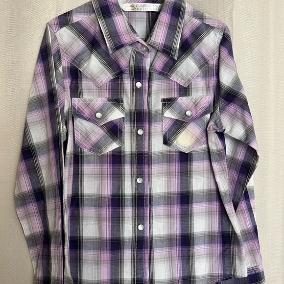 Cumberland Other - Purple Plaid Button Down – Western Vibe with Snapped Collar